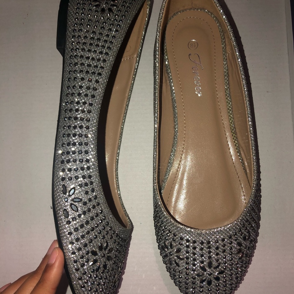 Sliver Studded Pumps